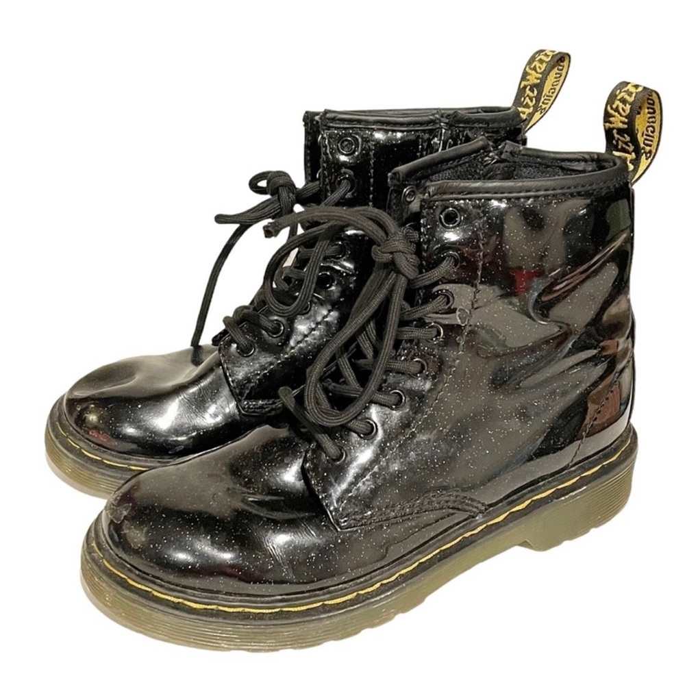 Dr. Martins kids black glitter boots